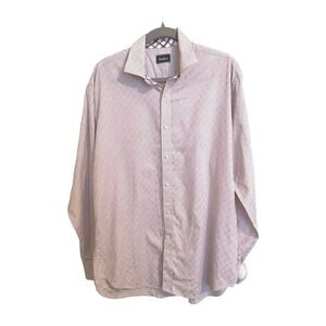 Neiman‎ Marcus  buttondown  shirt size Large  flip cuff Pastel Lavender